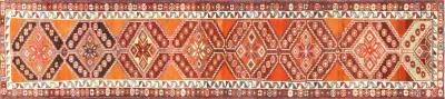 1960s Turkish Oushak Runner - 2'11"x13'1" - Nalbandian - Orange