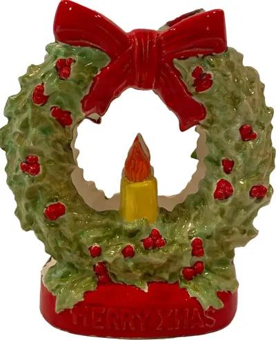 Big Merry Christmas Wreath Napkin Holder - Green