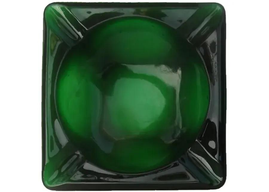 Mid-Century Art Glass Ashtrays - Set of 4 - Chez Vous - Green