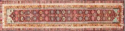 1960s Turkish Oushak Runner - 2'11"x11'7" - Nalbandian - Red