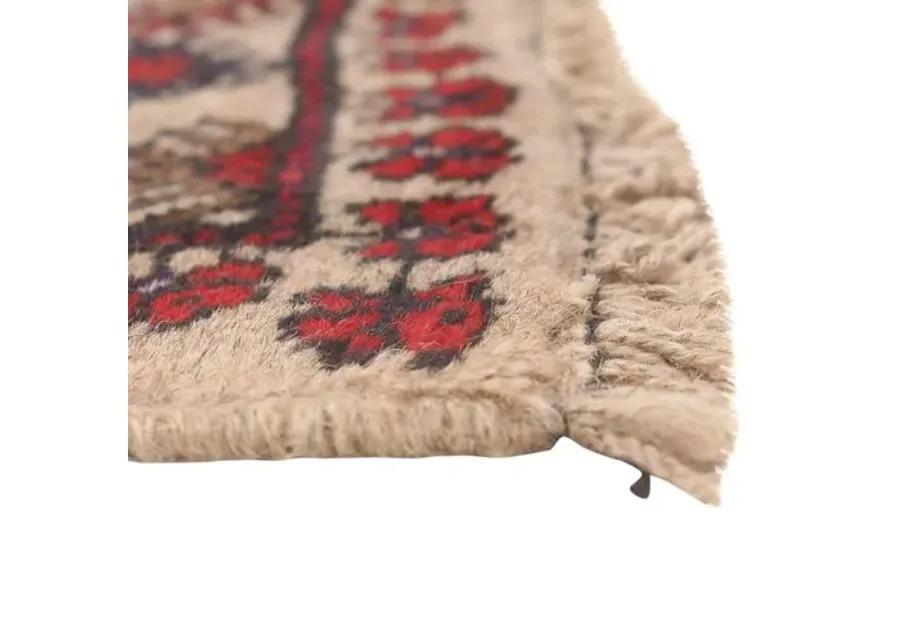 6'7"x9'9" Rizbaft Handmade Rug - Tan - ECARPETGALLERY - Red - Red