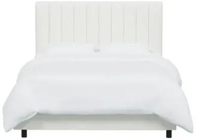 Delmar Bouclé Channeled Bed - Snow - Handcrafted - White