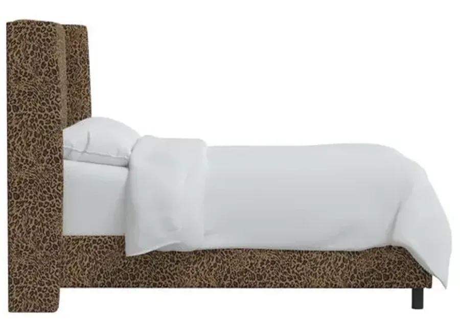 Kelly Pounce Wingback Bed - Brown, Comfortable, Durable