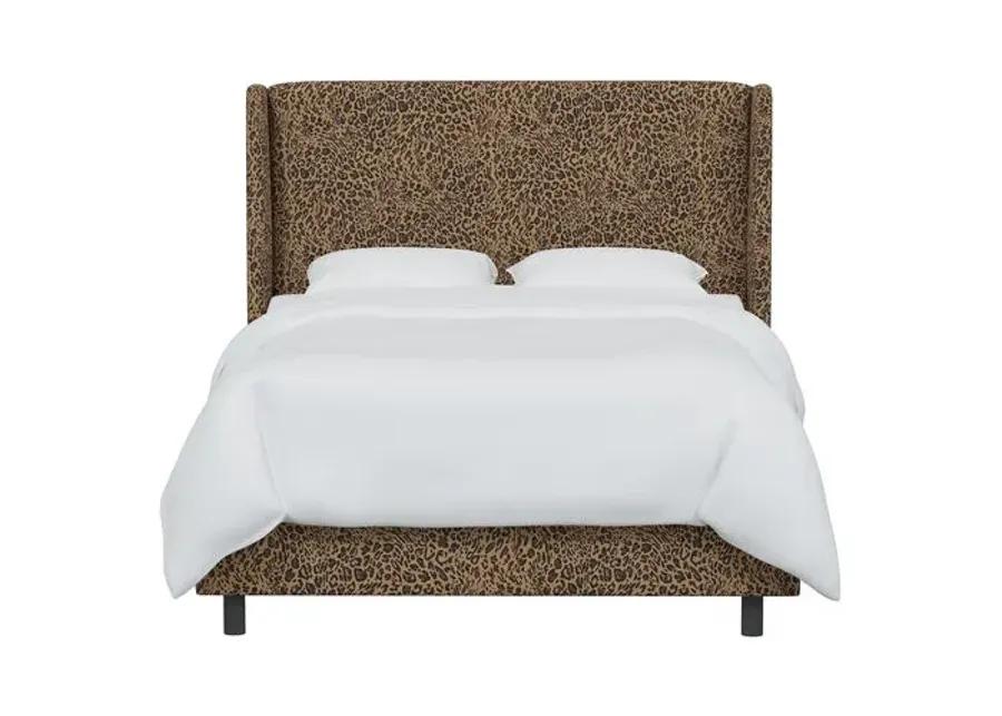 Kelly Pounce Wingback Bed - Brown, Comfortable, Durable