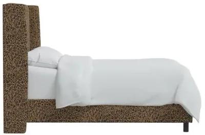 Kelly Pounce Wingback Bed - Brown, Comfortable, Durable