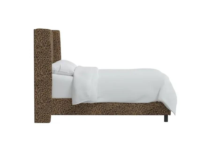 Kelly Pounce Wingback Bed - Brown, Comfortable, Durable