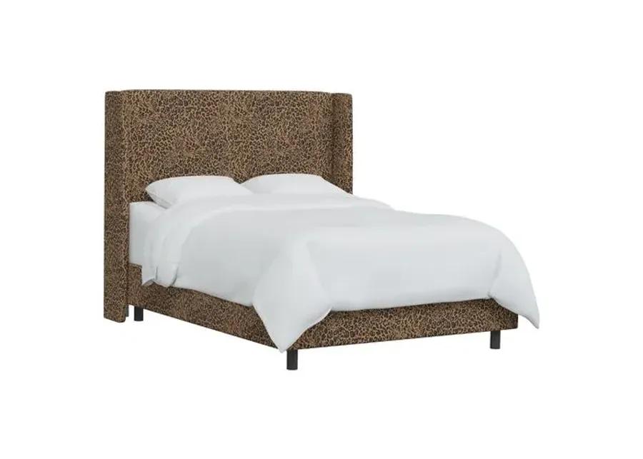 Kelly Pounce Wingback Bed - Brown, Comfortable, Durable