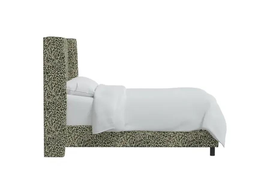 Kelly Pounce Wingback Bed - Green, Comfortable, Durable