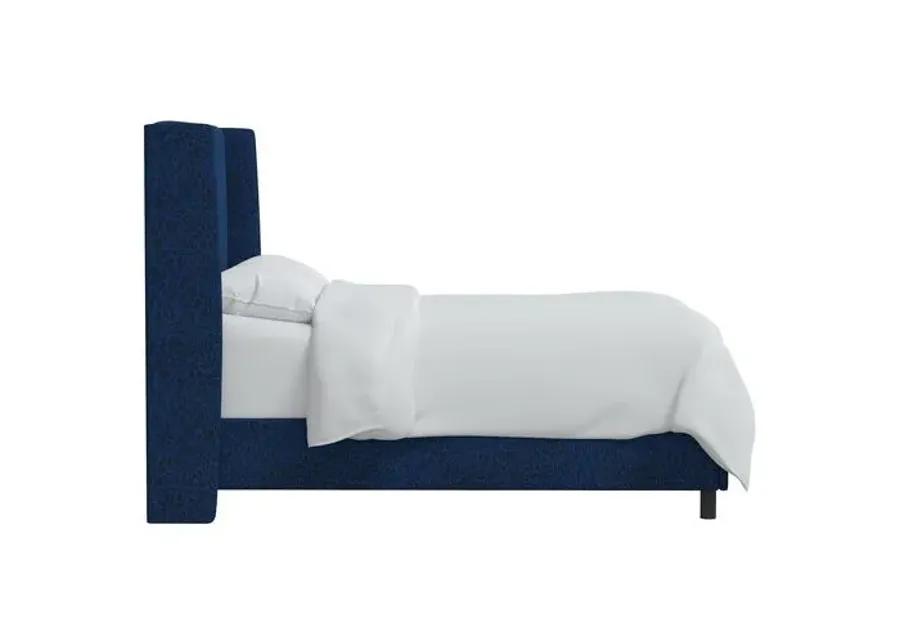 Kelly Pounce Wingback Bed - Blue, Comfortable, Durable