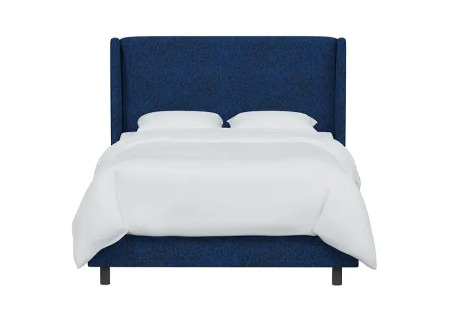 Kelly Pounce Wingback Bed - Blue, Comfortable, Durable