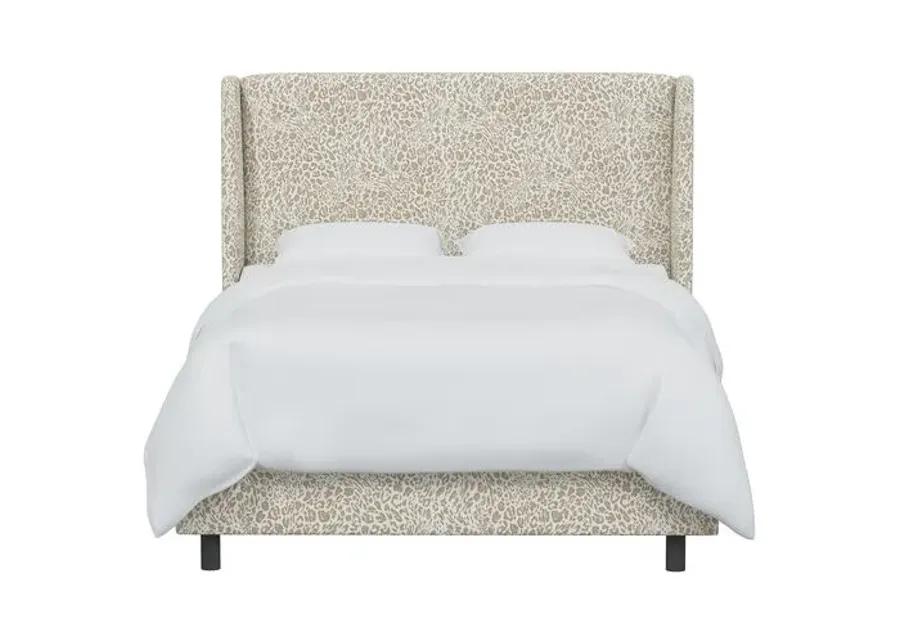 Kelly Pounce Wingback Bed - Beige, Comfortable, Durable