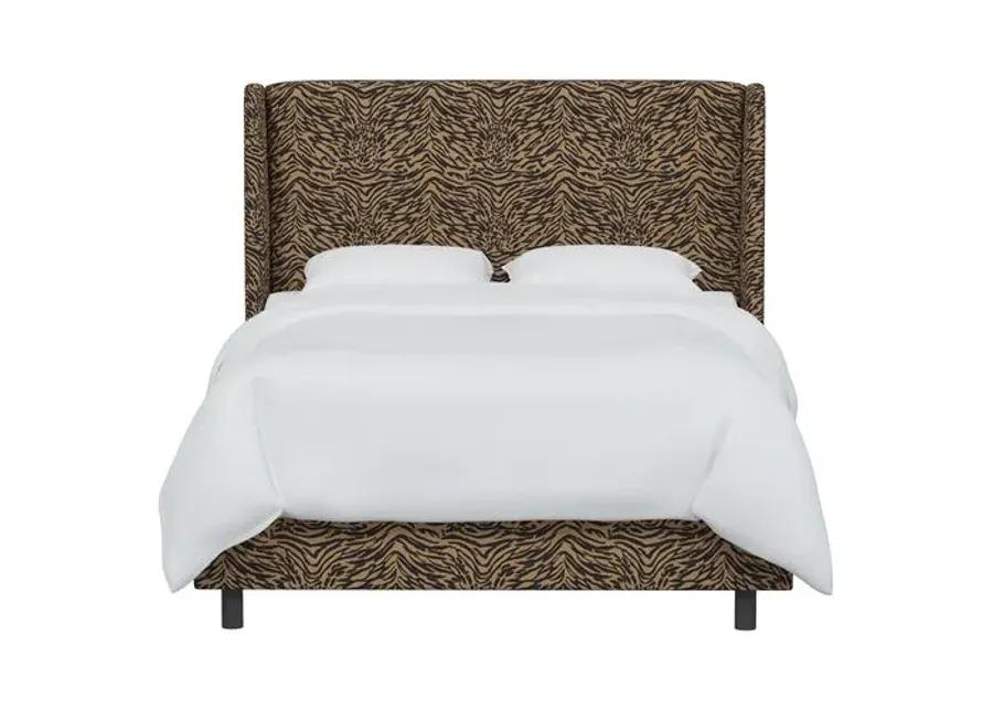 Kelly Lope Wingback Bed - Brown, Comfortable, Durable