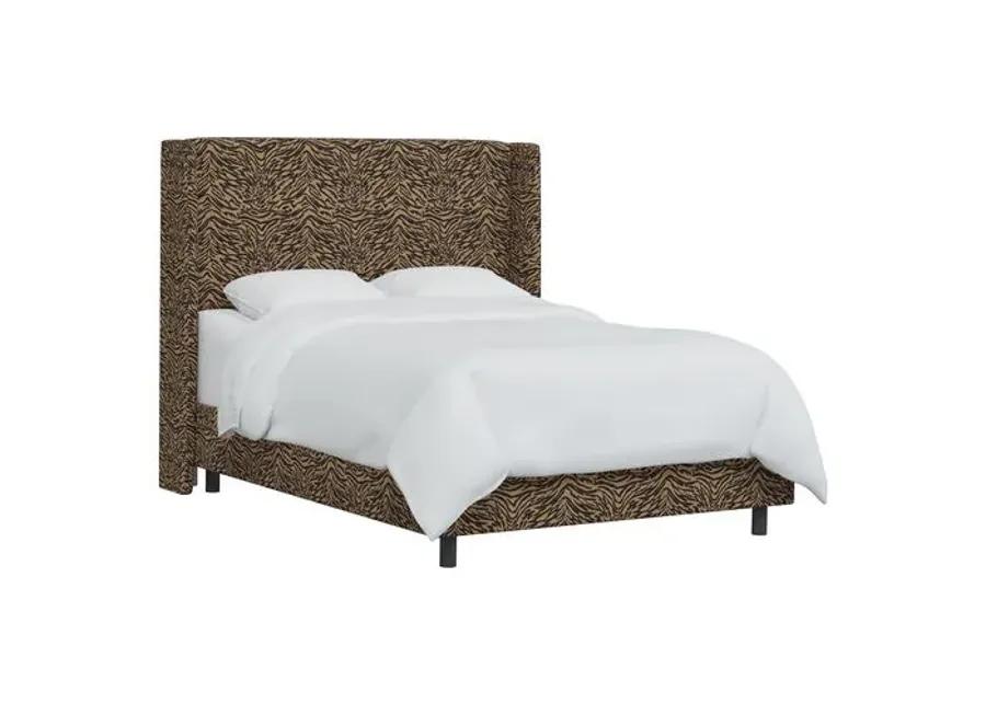 Kelly Lope Wingback Bed - Brown, Comfortable, Durable