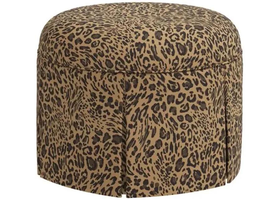 Liza Pounce Skirted Ottoman - Brown