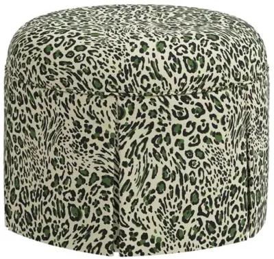 Liza Pounce Skirted Ottoman - Green