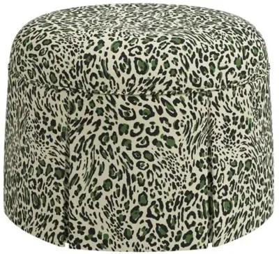 Liza Pounce Skirted Ottoman - Green