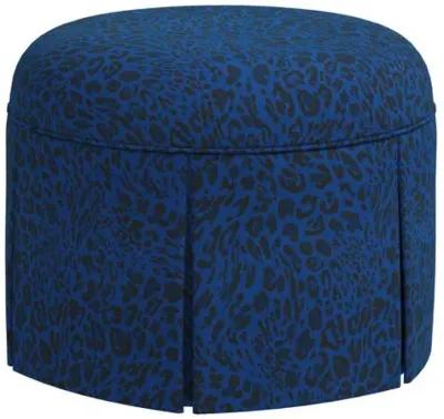 Liza Pounce Skirted Ottoman - Blue