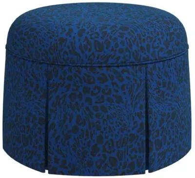 Liza Pounce Skirted Ottoman - Blue