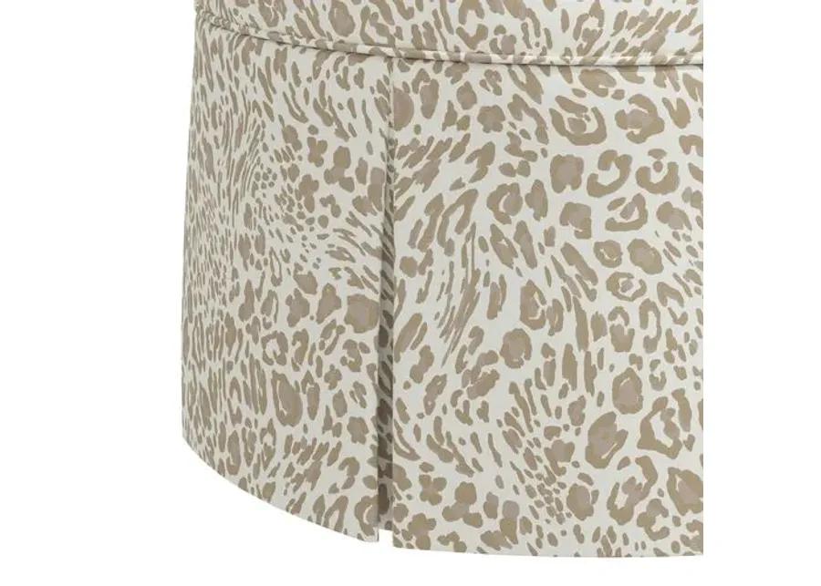 Liza Pounce Skirted Ottoman - Beige