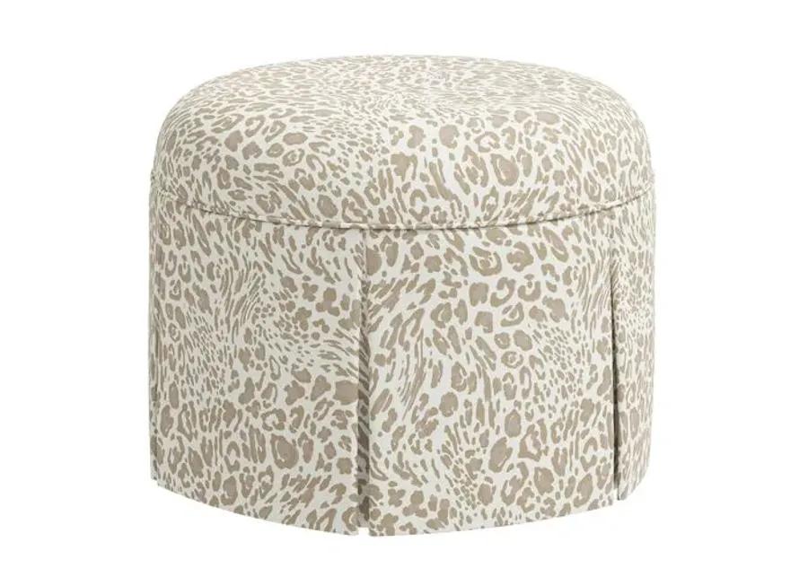 Liza Pounce Skirted Ottoman - Beige