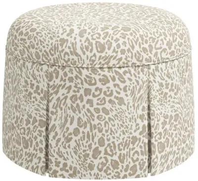 Liza Pounce Skirted Ottoman - Beige