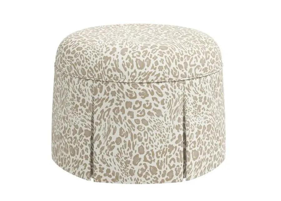 Liza Pounce Skirted Ottoman - Beige