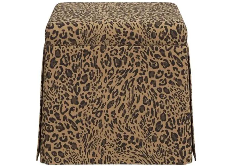 Anne Pounce Skirted Ottoman - Brown