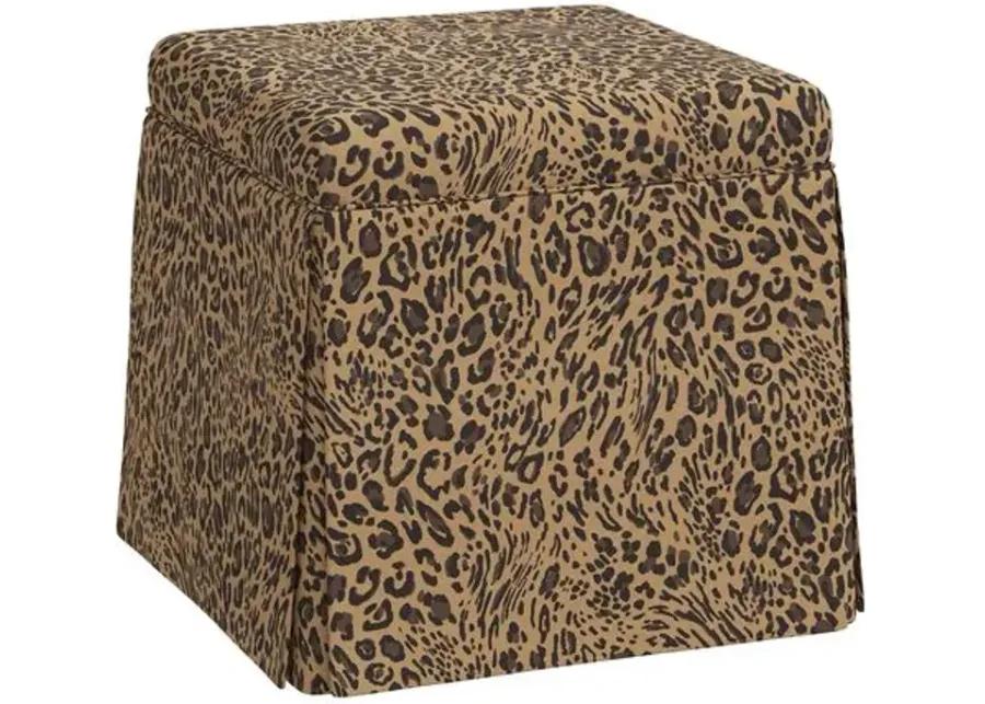 Anne Pounce Skirted Ottoman - Brown