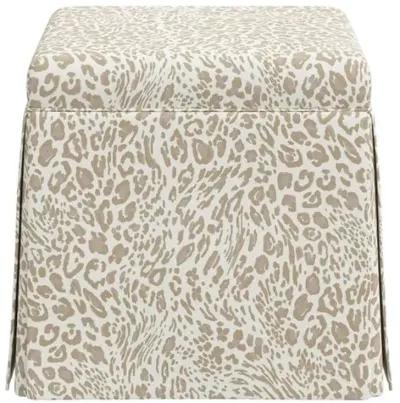 Anne Pounce Skirted Ottoman - Beige