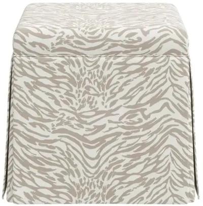 Anne Lope Skirted Ottoman - Beige