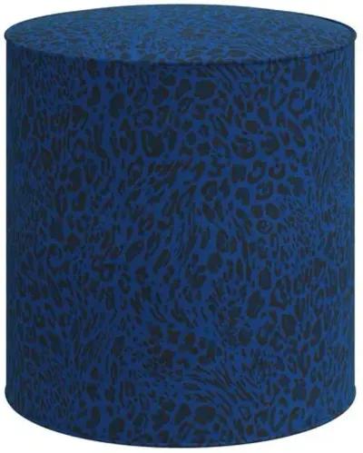 Harper Pounce Round Ottoman - Blue