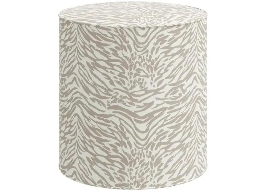 Harper Lope Round Ottoman - Beige