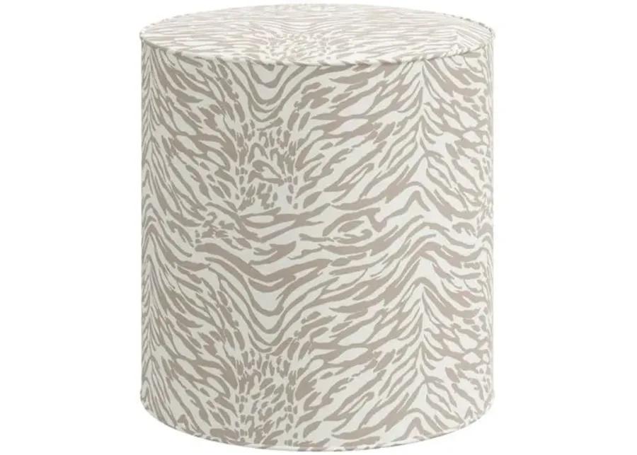 Harper Lope Round Ottoman - Beige