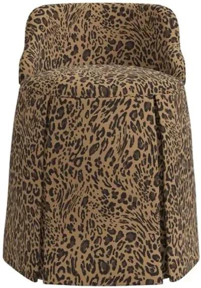 Addie Pounce Vanity Stool - Brown - Versatile, Comfortable, Functional - Made in The USA