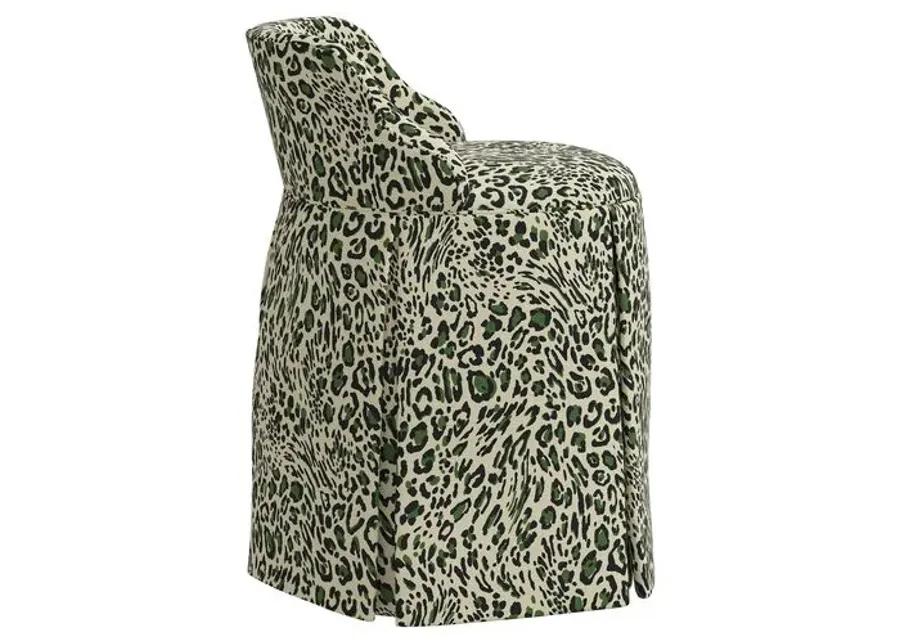 Addie Pounce Vanity Stool - Green - Versatile, Comfortable, Functional - Made in The USA