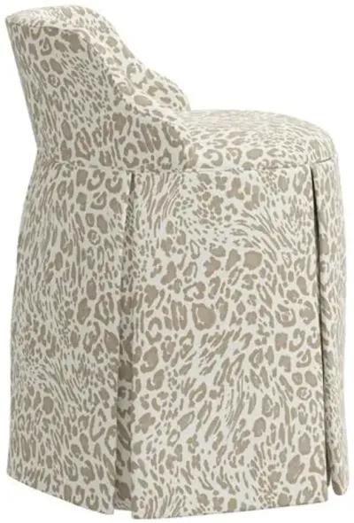 Addie Pounce Vanity Stool - Beige - Versatile, Comfortable, Functional - Made in The USA