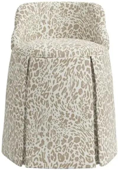 Addie Pounce Vanity Stool - Beige - Versatile, Comfortable, Functional - Made in The USA