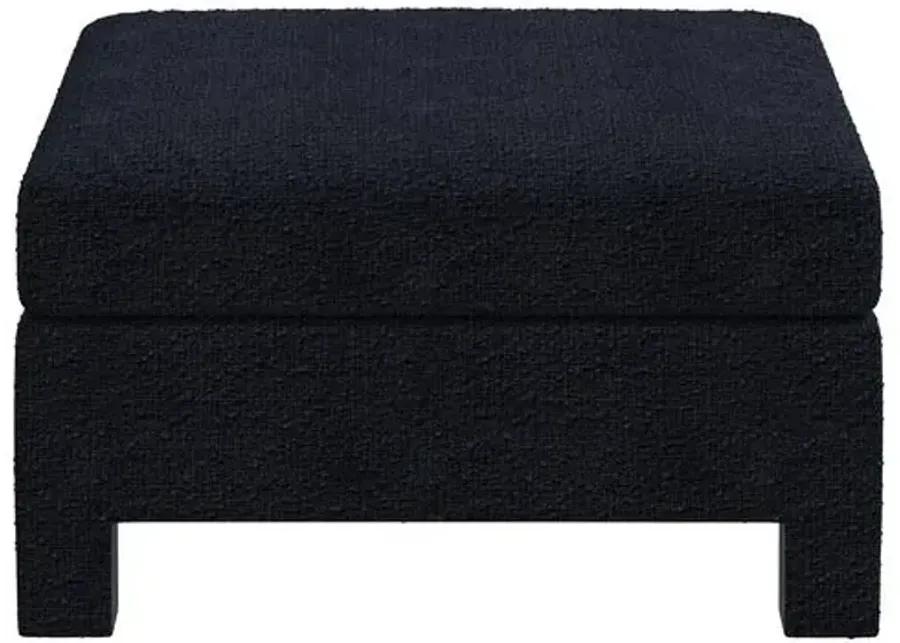 Bryn Bouclé Ottoman - Black