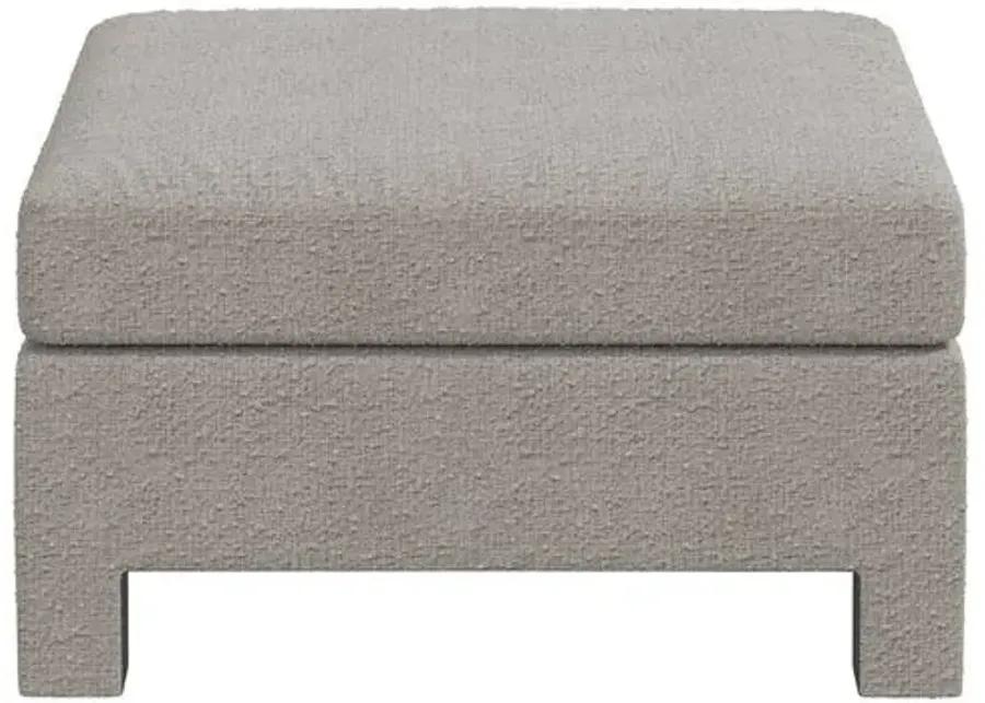 Bryn Bouclé Ottoman - Gray