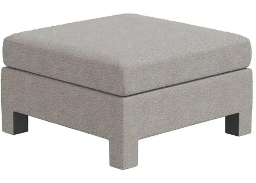 Bryn Bouclé Ottoman - Gray