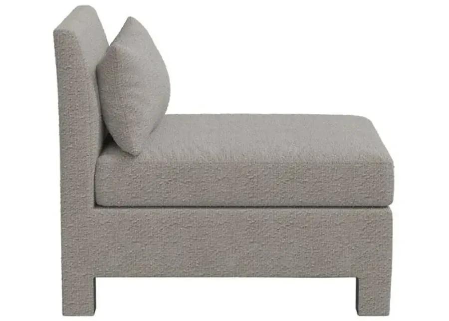 Bryn Bouclé Slipper Chair - Gray