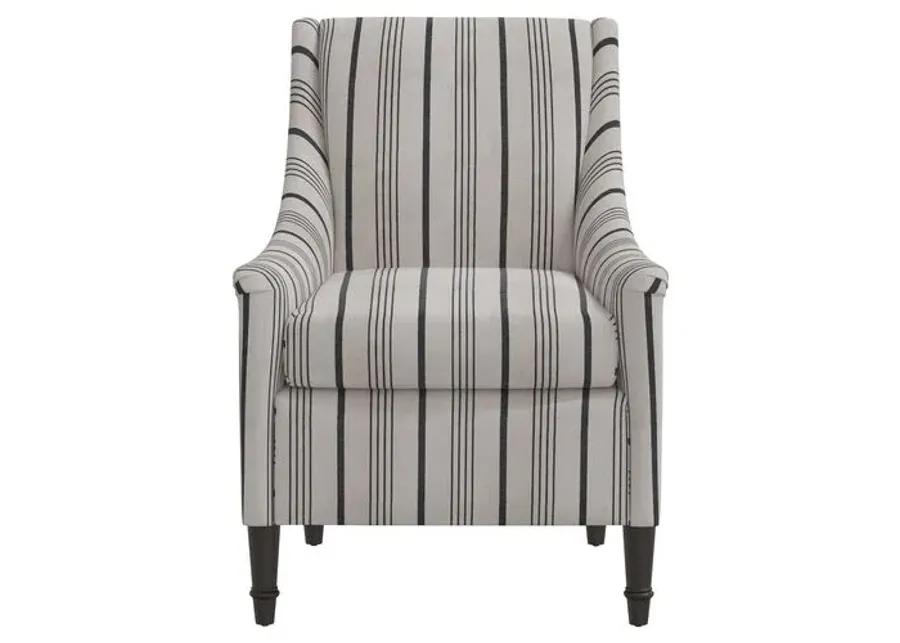 Holmes Alcot Stripe Accent Chair - Coal - Black, Comfortable, Durable, Cushioned