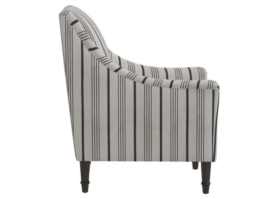 Holmes Alcot Stripe Accent Chair - Coal - Black, Comfortable, Durable, Cushioned