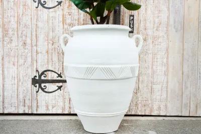 Large Greek Terra-Cotta Garden Planter - de-cor - White - 32" l x 29" w x 39" h