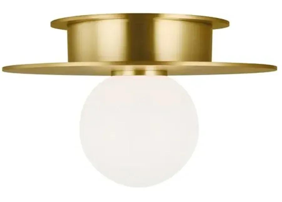 Visual Comfort - Nodes Small Flush Mount - Burnished Brass - Gold