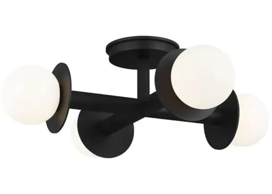 Visual Comfort - Nodes Semi Flush Mount - Midnight Black