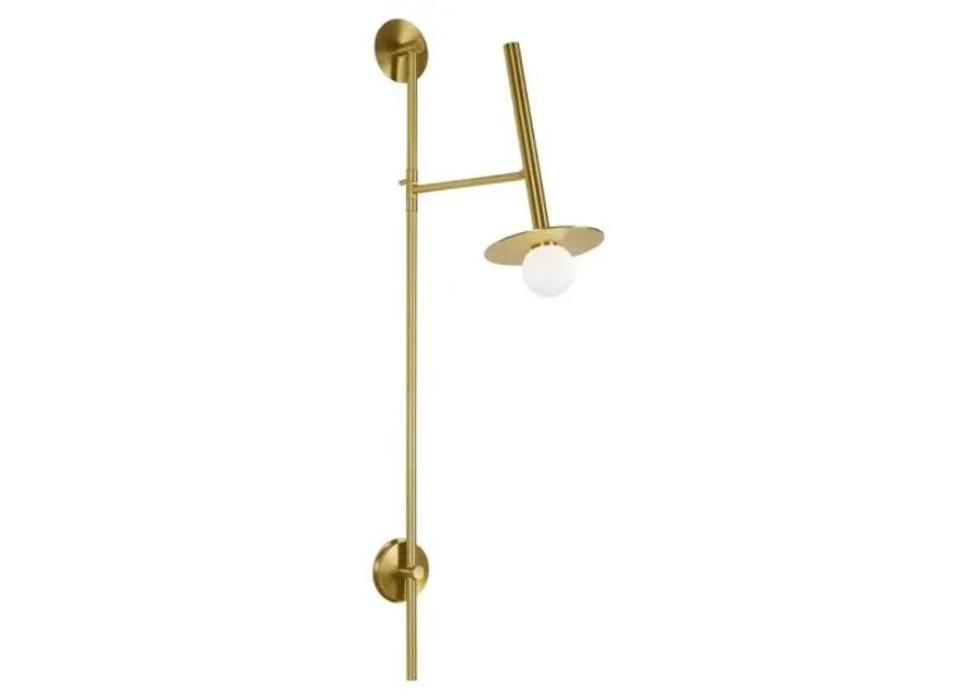 Visual Comfort - Nodes Large Pivot Sconce - Burnished Brass - Gold