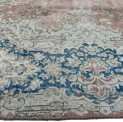 10'x13' Sanam Handmade Rug - Coral/Blue - F.J. Kashanian - Blue