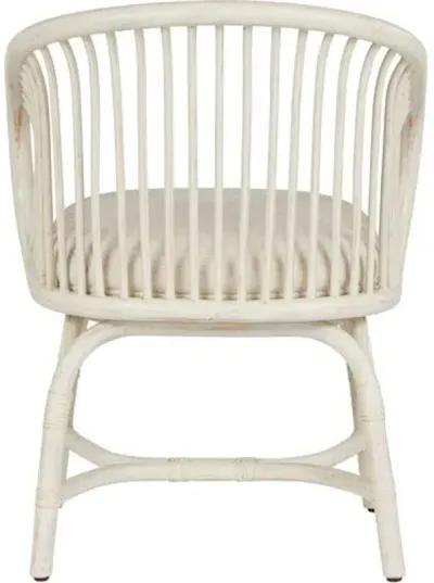 Coastal Living Dana Rattan Crypton Dining Chair - White/Snow