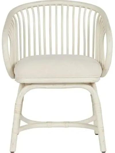 Coastal Living Dana Rattan Crypton Dining Chair - White/Snow